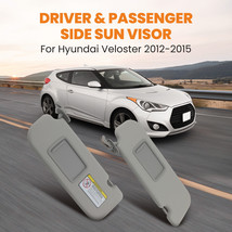 Driver &amp; Passenger Sun Visor w/ Mirror for 12-15 Hyundai Veloster 85210-2V130-TX - £32.61 GBP