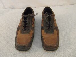 ADULT MEN&#39;S ROCKPORT DARK BROWN LIGHT TAN LACE UP 10M LEATHER CASUAL SHO... - $92.53 CAD