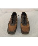 ADULT MEN&#39;S ROCKPORT DARK BROWN LIGHT TAN LACE UP 10M LEATHER CASUAL SHO... - $92.37 CAD