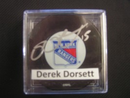 NHL New York Rangers Signed Puck W/ COA &amp; Display Cube Derek Dorsett - £3.91 GBP