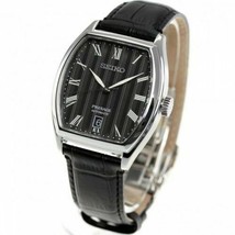 New Seiko Presage Automatic Tonneau Shape Black Textue Dial SRPD07 Caliber 4R35 - £418.63 GBP