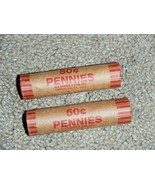 2 rolls 100 Lincoln pennies Unsearched mixed 1959-1982 Copper penny mayb... - $130.76 MXN