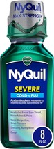 Vicks NyQuil SEVERE Cold and Flu Relief Liquid Medicine, Maximum Strength, 9-Sym - £22.72 GBP