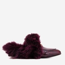 The Izmir Burgundy Patent Leather Natural Fur Women Slipper image 5