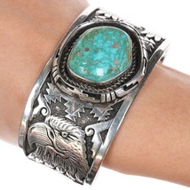 7.5&quot; Freddy Charley Navajo Sterling high grade turquoise cuff bracelet - $1,282.05