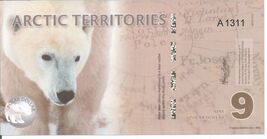 Arctic Territories, $9 2012 Polymer, UNC. Polar Bear # 9 - $3.95
