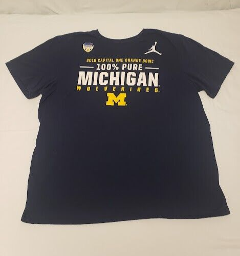Michigan Wolverines T Shirt Nike Air Jordan 2016 Orange Bowl Mens Size 2XL XXL - $11.93