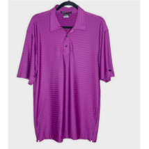 NIKE Fit Dry Tiger Woods Collection purple textured stripe golf polo size medium - £18.96 GBP