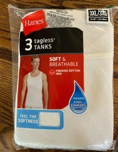 3 Pack Hanes Tagless Tanks Mens Soft Breathable 3XL NIP Wicking Cool Fabric - £7.07 GBP