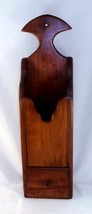 Vintage Wood Hanging Tall Pipe Box with Small Drawer - $145.00