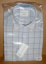 CON.STRUCT 4 Way Stretch Dress Shirt Men’s Med. Long Sleeve Windowpane Print NEW - £10.33 GBP