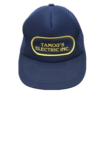 VTG Snapback Tamou&#39;s Electric Inc Trucker Navy Hat Industrial Electrical... - $12.00