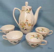 Miyako Han 13 Piece Tea Set Teapot Cups Fine China Red Green White - £38.31 GBP