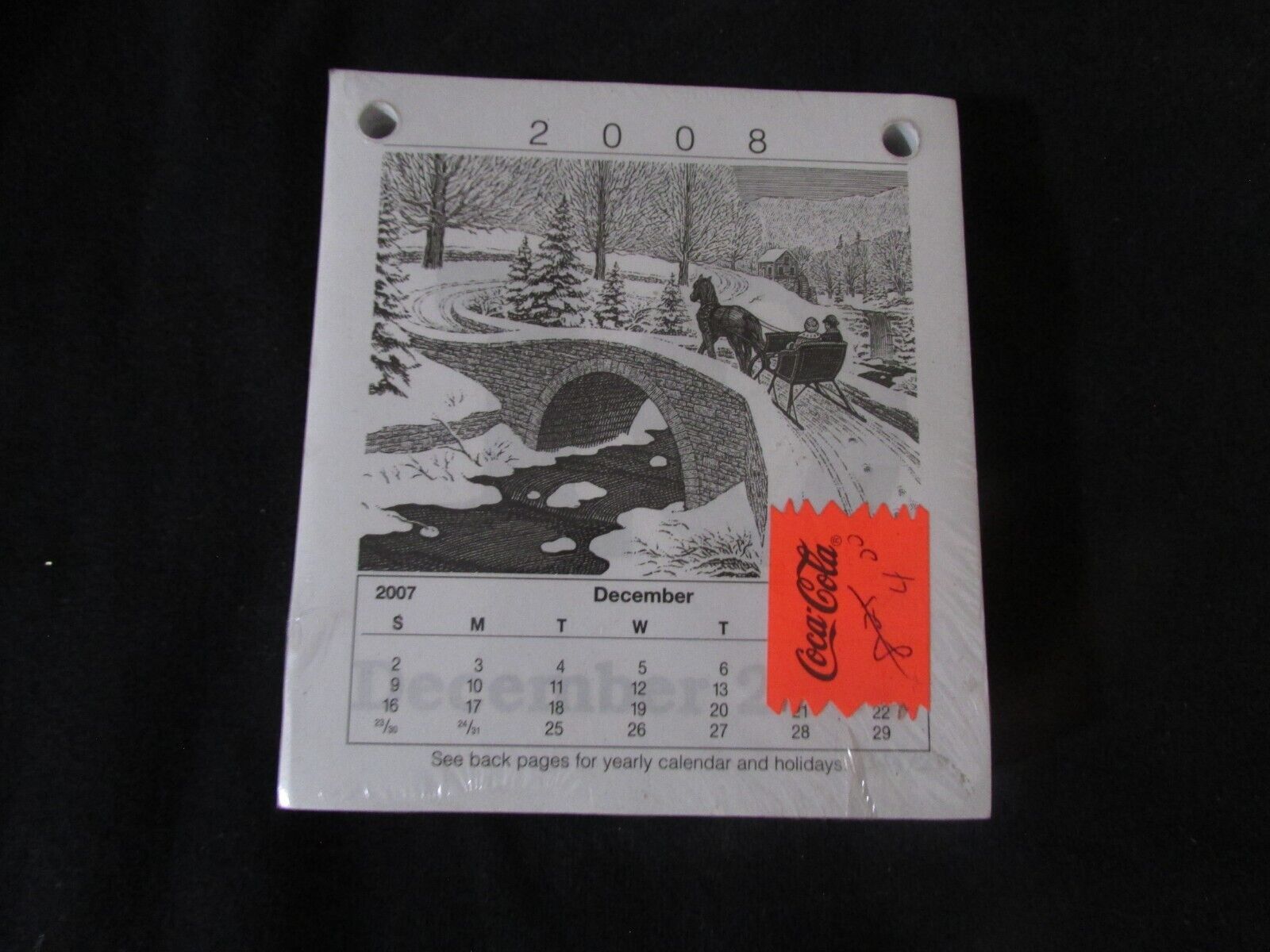 2008 Calendar Date Pad 4 1/4 X 4 3/4  Sealed Fits Most Coke Calendar Holders - $2.48