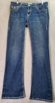 L.A. Idol Jeans Juniors Size 11 Blue Denim Cotton Pockets Thick Stitch B... - $17.49