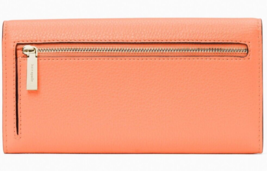 Kate Spade Marti Melon Ball Leather Large Flap Wallet Orange NWT K6402 $249 FS - £70.21 GBP
