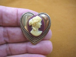 (CS96-5) ROMAN Lady hair part up burgundy ivory CAMEO Pin Pendant Jewelry brooch - £21.72 GBP