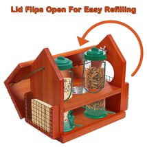 Large Bird Feeders House for Outside Hanging with Two Food containers an... - £23.96 GBP