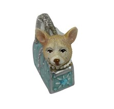 Kurt Adler  Ornament Chihuahua Puppy In Blue Shopping Bag  Christmas - £12.87 GBP