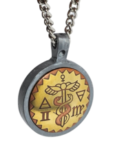 Mercury Talisman Necklace Pendant Brass Copper Amulet Hermes 20&quot; Steel Chain Box - £15.08 GBP