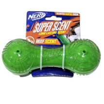 Nerf Dog Super Long Lasting Beef Scent Dental Chew Green For Pets 7in - £18.89 GBP