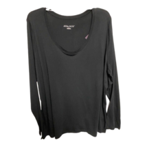 Ava And Viv Womens Casual Shirt Black Long Sleeve Scoop Neck Plus 3X New - £12.17 GBP
