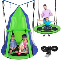 SereneLife 40 Hanging Tree Play Tent Hangout for Kids Indoor Outdoor Flying Sauc - £94.10 GBP