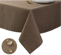Tektrum 70&quot;X70&quot; Square Faux Textured Tablecloth-Waterproof/Spill Proof -Flax - £19.65 GBP