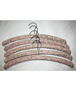 Vintage Crocheted Wood Clothing Hangers - Light Pink &amp; Green  - Set of 5 - $36.66 CAD