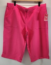 L) Women Danskin Now Sweat Shorts Pink DN Porkchop Judo Size XL - £9.48 GBP