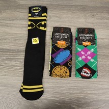 Loot Crate Wear X3 Pairs Batman Joker Mix and Match Adult Non-Slip Crew ... - £31.54 GBP