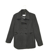 Calvin Klein Womens Size 8 Coat Black Wool Blend Double Breasted Peacoat... - $22.73
