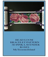 Bead Loom Bracelet 3D Pink Lavender Roses Fashion Jewelry Floral Motif B... - $112.32 MXN
