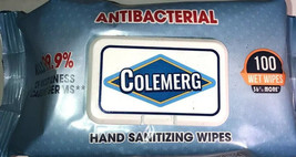 Colemerg Hand Sanitizing Wipes Kills 99.9% 1 ea 100 ct Pk New Ships N 24 Hours - $7.80