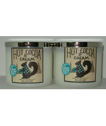 Bath &amp; Body Works 3-wick Scented Candle Lot Set of 2 HOT COCOA &amp; CREAM - £46.50 GBP
