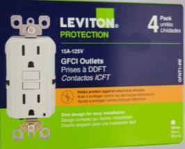 Leviton M42GFNT14W 15A-125V Duplex Outlet - White - (Pack of 4) - £40.89 GBP