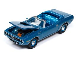 Johnny Lightning 1971 Plymouth Barracuda Convertible Blue Fire Metallic ... - $279.55 MXN
