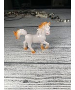 Unicorn Mystical Magical Orange on White PVC Plastic Horse Figure - $18.00