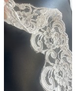 Bridal White Edge Embroidery Great For Veil Trim Per Yard 3.25” - $6.03 CAD