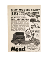1941 Mead Ranger Scooter Bike Advertisement Moped Vintage Automobilia DWF23 - $460.99 MXN