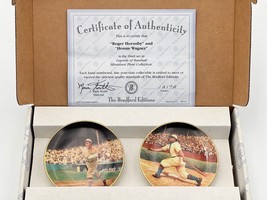 Roger Hornsby &amp; Honus Wagner Bradford 1995 Mini Plates 3.5&quot; Legends of Baseball - £27.91 GBP