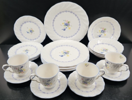 (4) Nikko Blue Peony 5 Pc Place Setting Blossomtime Floral Center Dots J... - £249.47 GBP