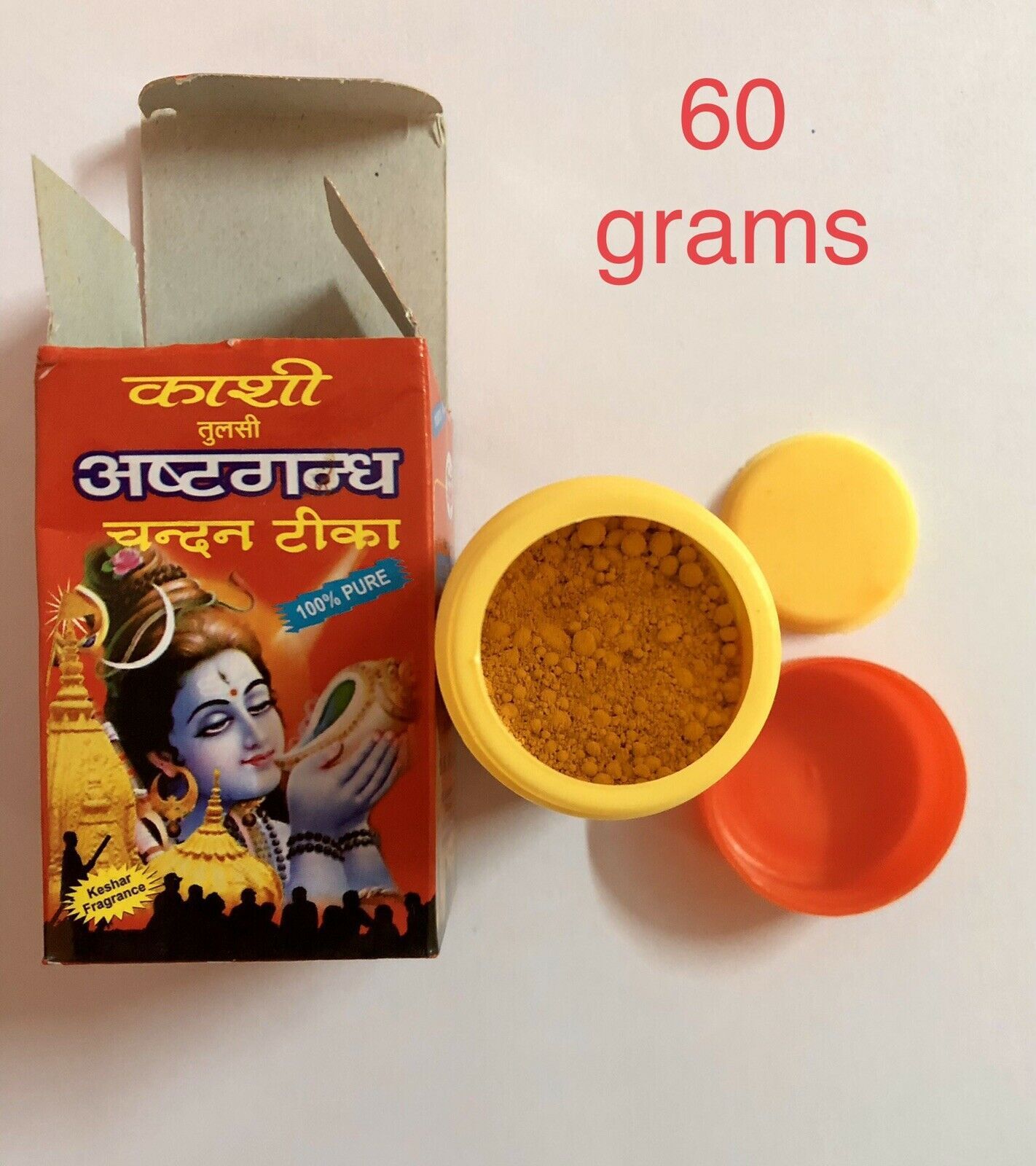 60 Grams Kashi Tulsi Ashtgandh / Ashtagandha Chandan Tika Powder FREE SHIP - $9.68