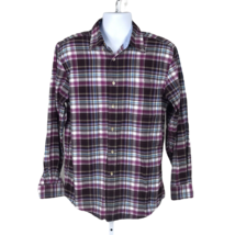 SADDLEBRED Button Up Collared Dress Shirt ~ Sz M ~ Purple ~ Plaid ~ Long... - $15.29