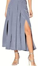 PAIGE Midi Sexy Pleated Skirt Size-L Granite 100% Silk - $49.48