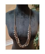 Women's Silver Tone Multi Layer Rhinestone Chain Necklace With Lobster C... - $27.72