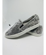 Crown &amp; Ivy Suzelle Gray Velvet Slip On Fashion Sneakers Women’s Size 10 - $20.33