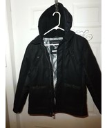 HAWKE &amp; CO OUTFITTER BLACK HOODIE DOWN JACKET YOUTH 14-16 ZIP MULTI POCKETS - $17.72