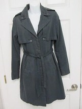 Silence + Noise Urban Outfitters Trench Coat Sz Small Epaulets Blue Belt Vgc - £27.64 GBP