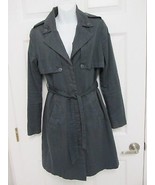 SILENCE + NOISE Urban Outfitters Trench Coat Sz Small Epaulets Blue Belt... - £27.85 GBP